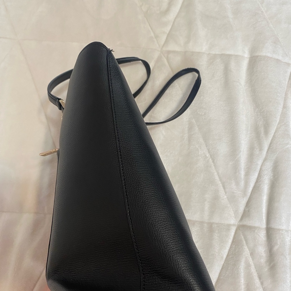 kate spade Black Leather Pebbled Tote with Gold Logo - Picture 4 of 16